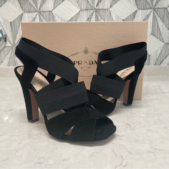 Prada Milano 1 x 248D Camoscio Elastic Heels - Picture 4 of 7